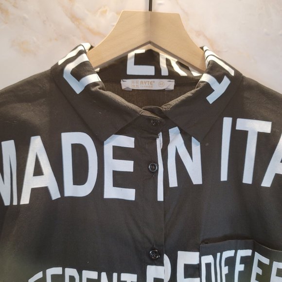 AYTE Be Different Oversized Grafic Print Button Shirt - Picture 9 of 9